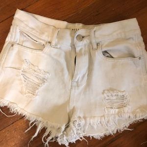 light wash denim shorts
